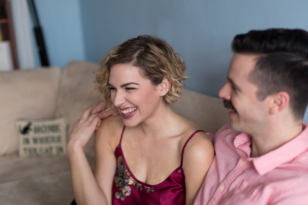 holiday lifestyle session with couple at home