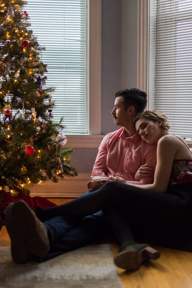 holiday photo couple at home