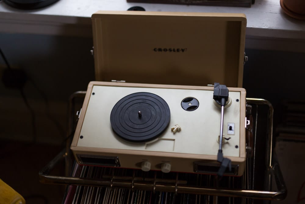 old-school crosley record player