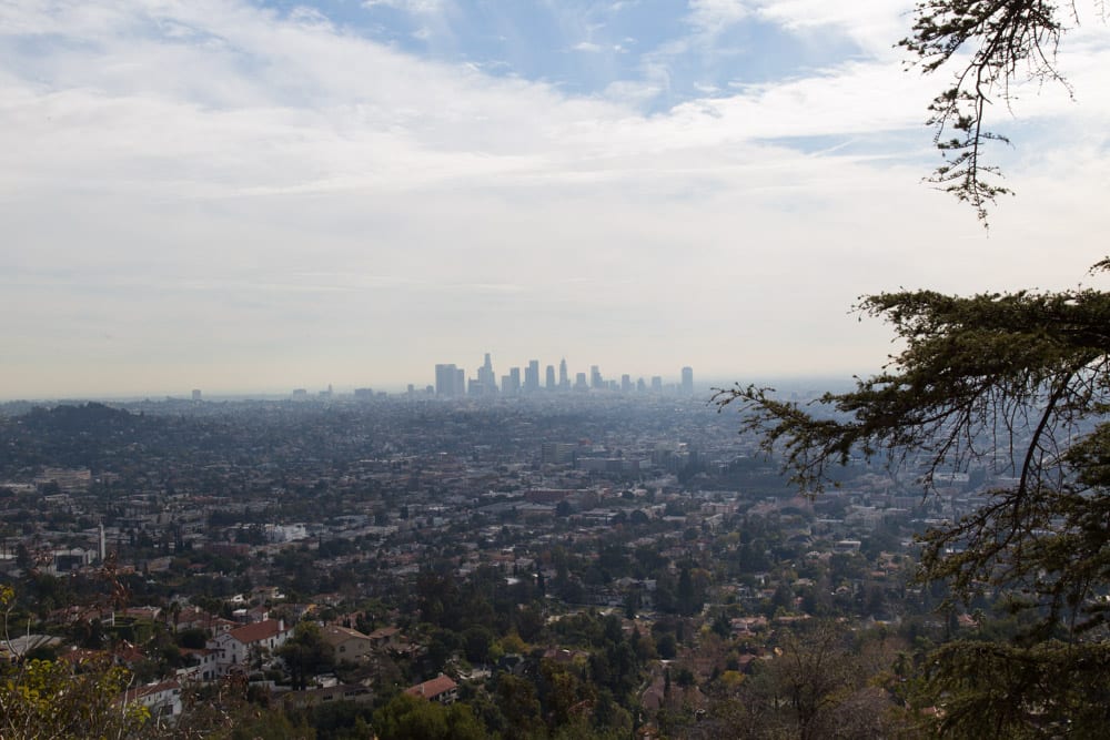 downtown L.A. from hike