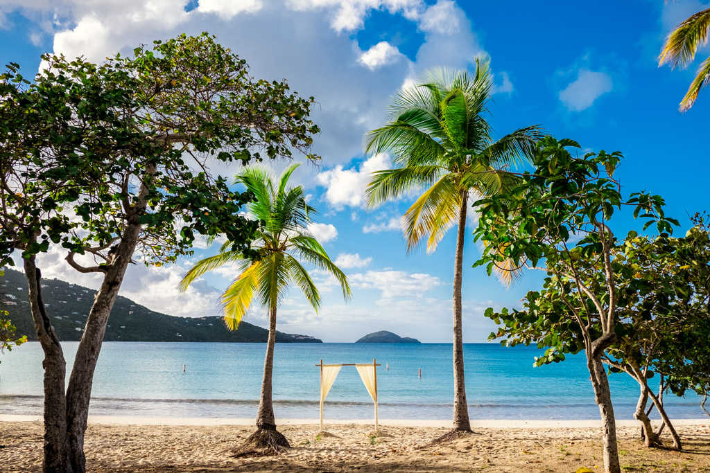 Beach wedding ceremony location for intimate Virgin Islands elopement