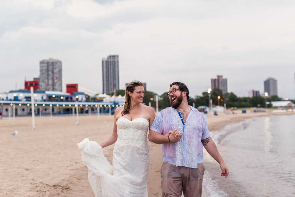 Chicago trash the dress session at North Avenue Beach