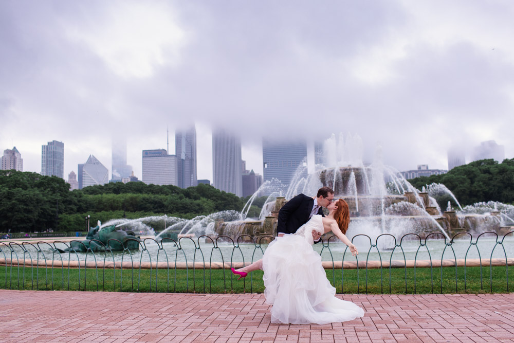 Chicago vow renewal at Buckingham Fountain