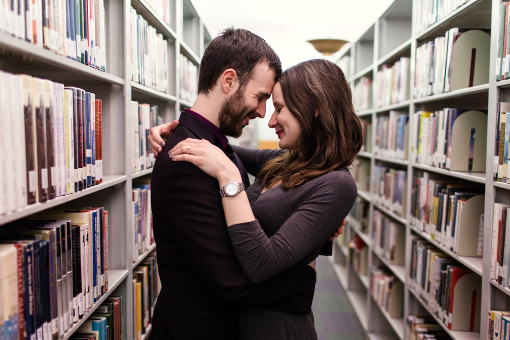 Romantic Harold Washington Library engagement session