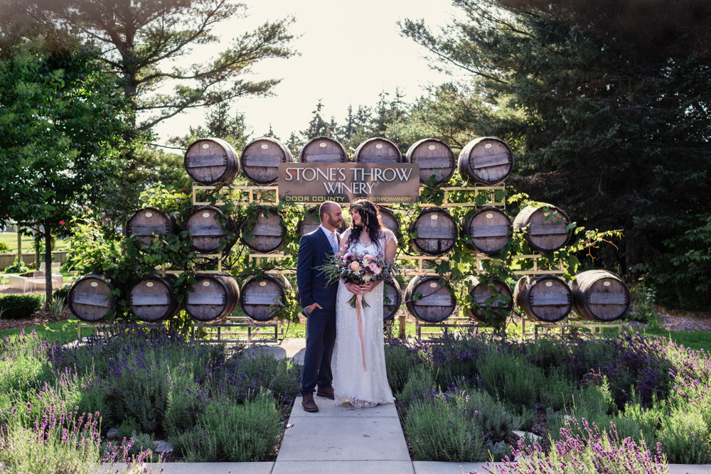 Intimate Boho-style Wisconsin winery wedding at Stone's Throw Winery in Bailey's Harbor