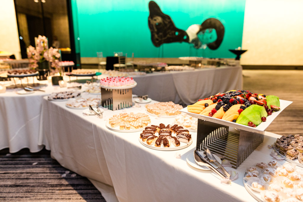Wedding cake alternative dessert spread at Loews Chicago wedding