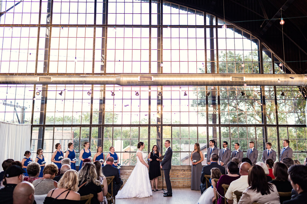 Chicago Ravenswood Event Center wedding ceremony in Atrium