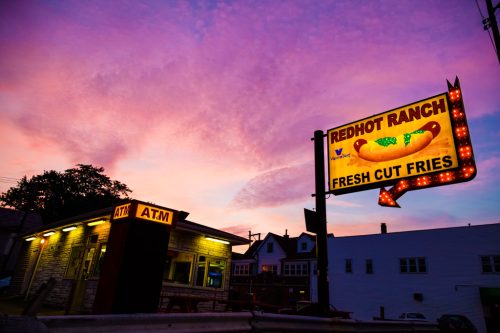 Red Hot Ranch restaurant at sunset in Wicker Park, Chicago