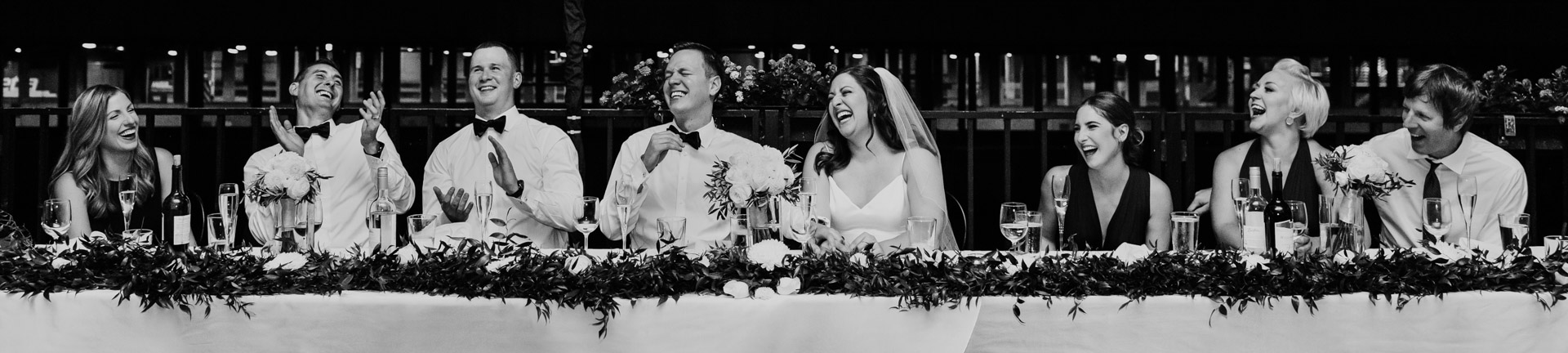 Chicago wedding party at head table by Emma Mullins Photography