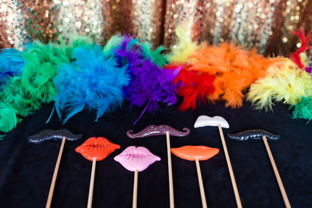 Chicago photo booth prop photo of lips and mustaches by Emma Mullins Photography