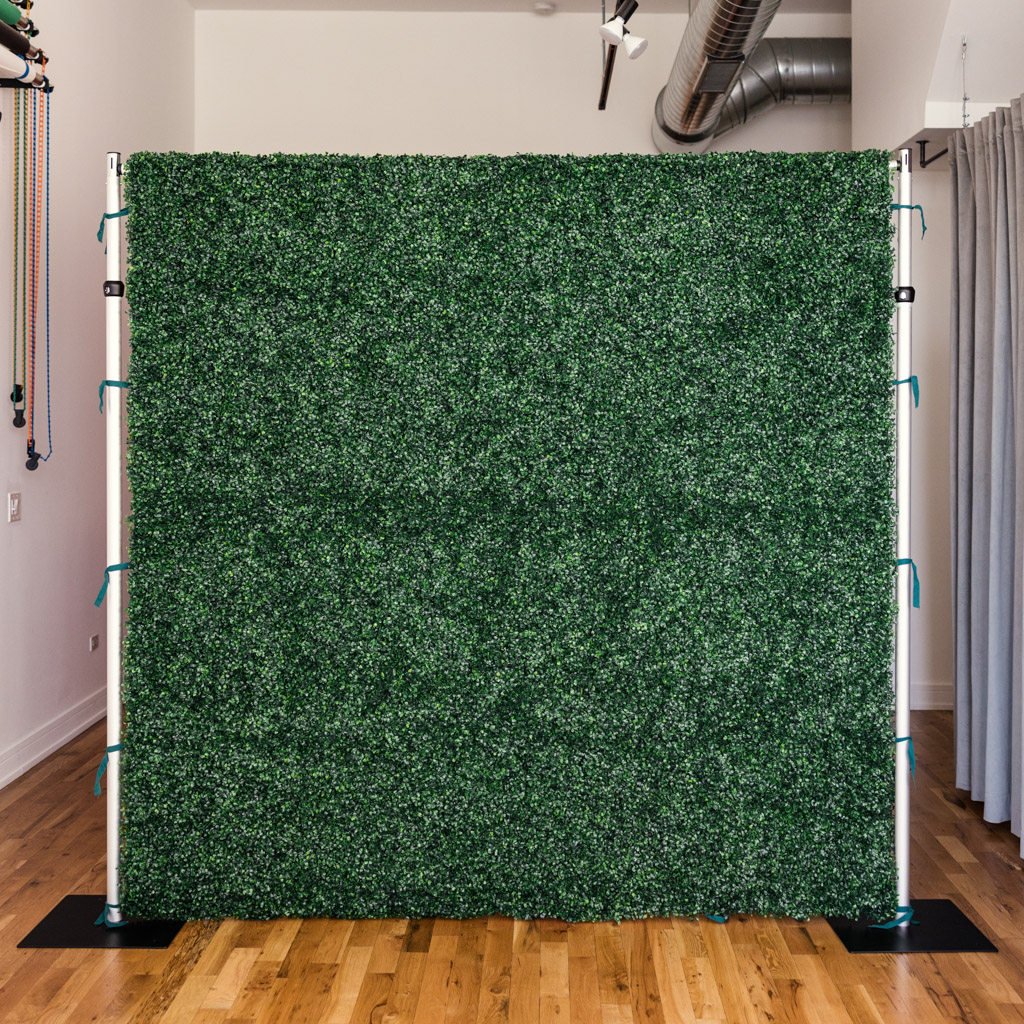 Custom greenery wall backdrop option for Chicago photo booth by Emma Mullins Photography