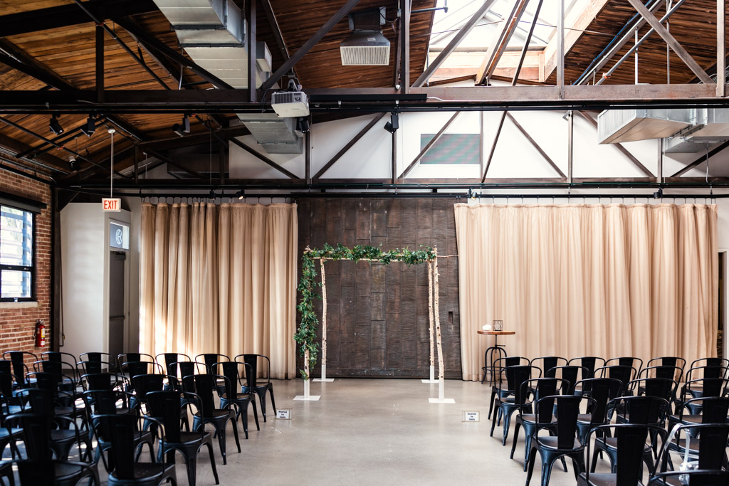 Ovation Chicago wedding ceremony space with custom chuppah