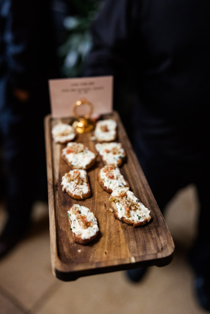Appetizer tray for Chicago Winery wedding reception