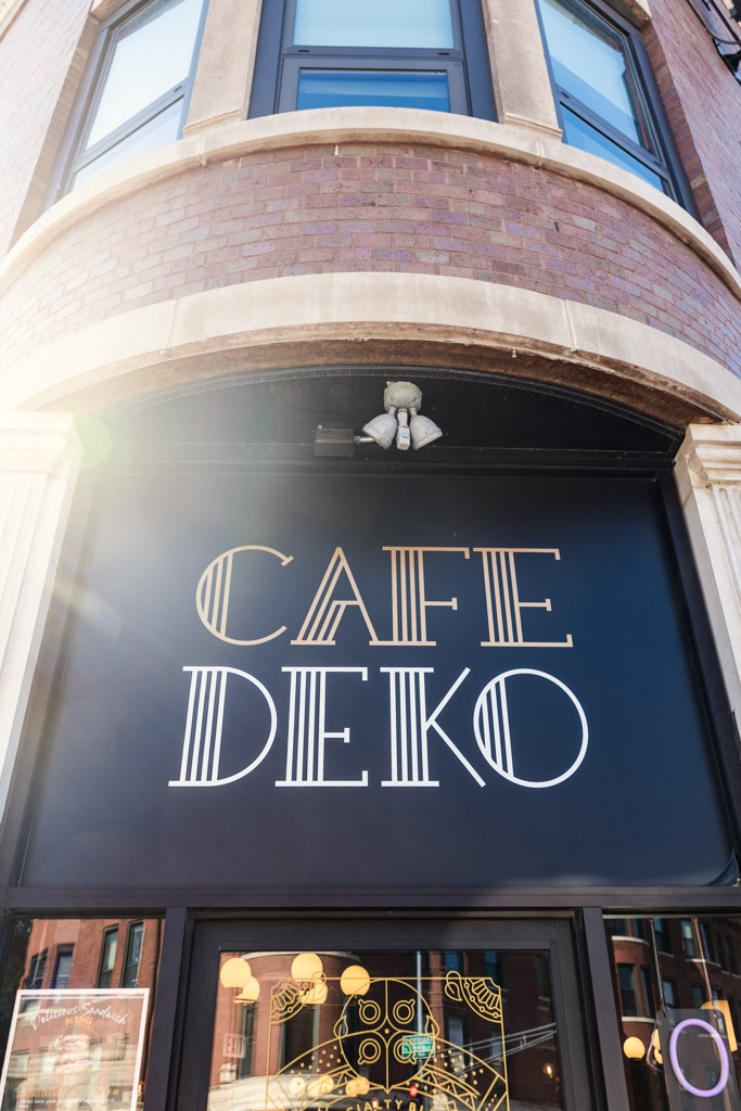 Exterior of Cafe Deko cocktail bar in Chicago