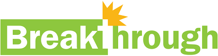The word "Breakthrough" in green text, with a yellow starburst above the letter "t," evokes the creative flair of a Chicago wedding photographer.