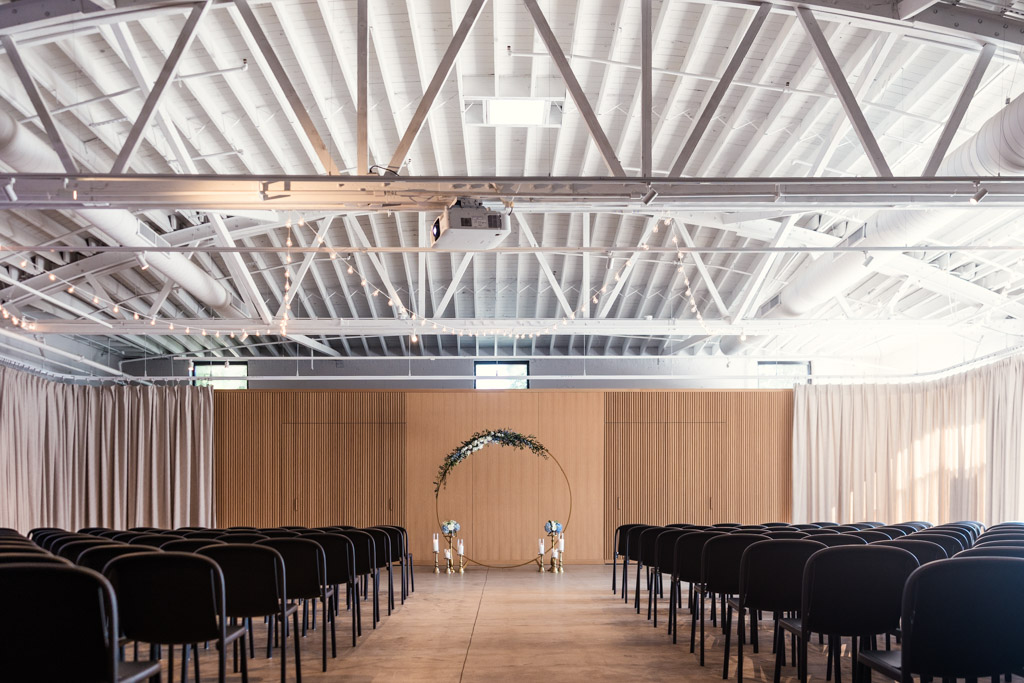 Wedding ceremony space at Sarabande Chicago