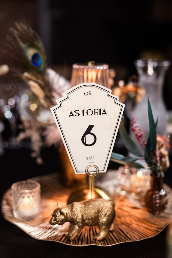 Table centerpiece for a Wildman BT wedding, featuring a sign reading 