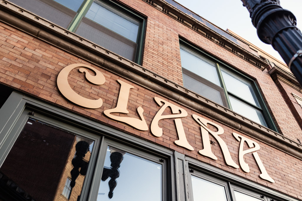 Exterior of Clara cocktail bar in Wicker Park