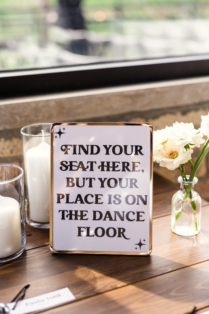 A sign inside River Room at Burning Bush Brewery reads, 